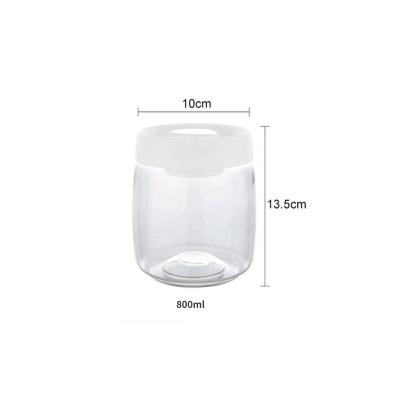 China Freshness Preservation Wholesale Vacuum Coffee Bean Storage Airtight Glass Jar For Kitchen Moisture Proof for sale