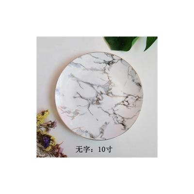 China Wholesale Custom Ceramic Dishes Marbled Gold Edge Porcelain Dishes Viable For Restaurant Kitchen for sale