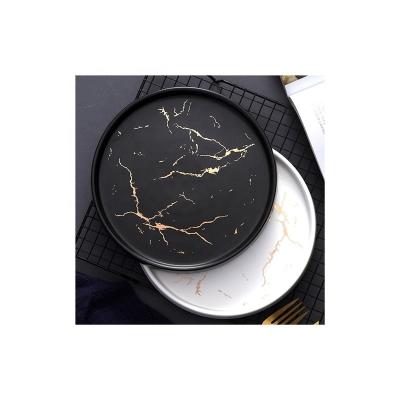 China Disposable Wholesale high quality black and white ceramic dinner plates for restaurants kitchen for sale