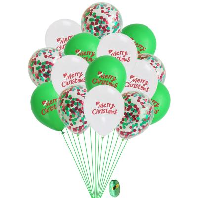 China Decoraive Factory Direct Sale 12 Inch Christmas Confetti Balloon Set Merry Christmas Christmas Party Decoration for sale