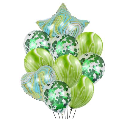 China New 10pcs Birthday Anniversary Marble Foil Helium Balloon Set For Birthday Wedding Party Decoration Balloons for sale