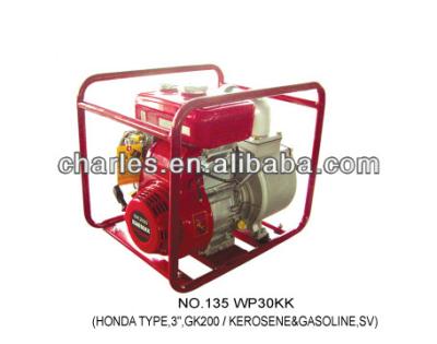 China Irrigation water 3.0 inch, irrigation pump, Kerosenen water pump, kerosene centrifugal pump, kerosene oil motor pump (WPH30K), powered by GK200 for sale