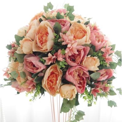 China Beautiful Colorful Artificial Flower Artificial Flowers Peony Flower Ball For Wedding Props Road Lead Table Centerpieces Decoration for sale