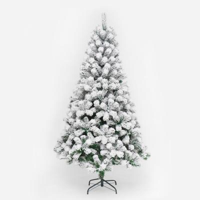 China Minimalist Cheap White Faux Plants PVC Christmas Trees Snow Assembled Christmas Tree Decoration Large 8ft For Outdoor Decoration for sale