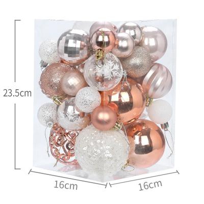 China Plastic Champagne Balls Gift Set Hanging Christmas Tree Ornaments Christmas Balls 2021 Decor Charm 36Pcs Esferas Large for sale