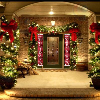 China Wholesale Christmas Wedding Family Decorations Christmas Couplets Porch Sign Merry Christmas Banner for Front Door Fireplace Wall Indoor Holiday Outdoor Decor for sale