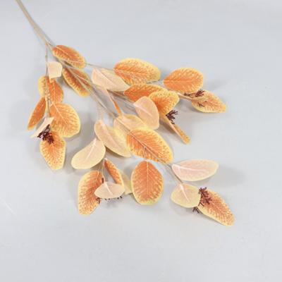 China Wedding Party Fake Flower Branches Flowers Decorative Burnt Orange Eucalyptus Artificial Plant Leaves Wedding Decoration for sale