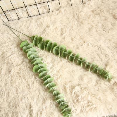 China Wholesale Bulk Plastic Fake Green Plants Artificial Eucalyptus Leaves Branches For Flower Wall Wedding Decor Backdrop for sale