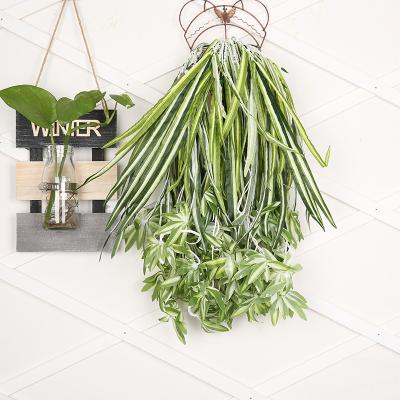 China Artificial Silk Vine Leaves Green Plant Wall Hanging Chlorophytum Comosum Rattan Basket Flower for Outdoor Home Decor for sale