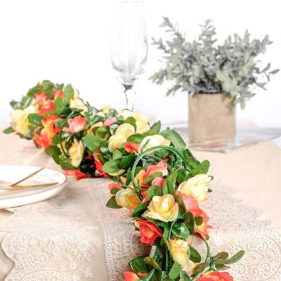 China Hanging Vine Garland Artificial Flowers Peony Vines Silk Greenery Plant Foliage for Wedding Decoration Centerpieces Table Runner for sale