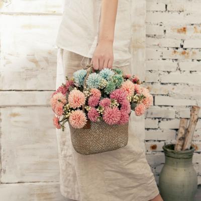 China Group high quality simulation silk artificial flower Boho decorative floral dandelion wedding flower bridal bouquet for sale