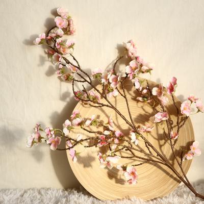 China Fake Cherry Rose Flower Silk Decor Artificial Flower Silk Decorative Emulation Bulk Cherry for sale