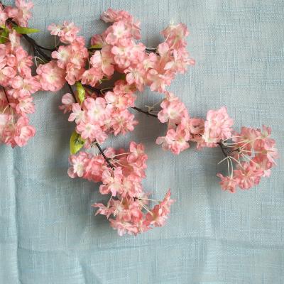 China Cheap Simulation Silk Artificial Flower Preserved Cherry Blossom Leaves Green Fake Flowers With Branches for sale