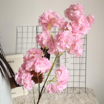 China Artificial Flower Cherry Blossom Flowers Rustic Japanese Fakeflower Home Decor Vision Silk Flowers for sale