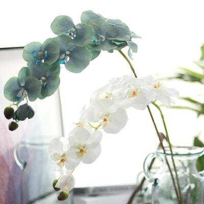 China Blue Phalaenopsis Orchid Butterfly Artificial Flowers Home Touch Nordic Latex Decor Real Plant Fake Flower Arrangements for sale