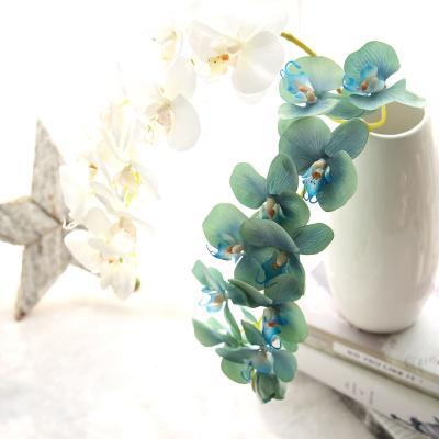 China Wholesale Cheap Wholesale Blue Phalaenopsis Orchids Fake Touch Silk+plastic Artificial Flowers Latex Butterfly Orchid Flowers Wedding Decor for sale