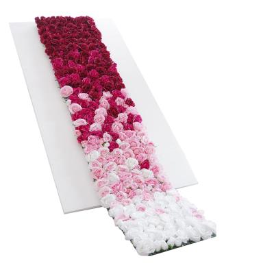 China Wholesale Beautiful Artificial Flower Decorative Panels Colorful Artificial Rose Hydrangea Simulation Flowers Wall Floral Backdrop for Wedding Background for sale