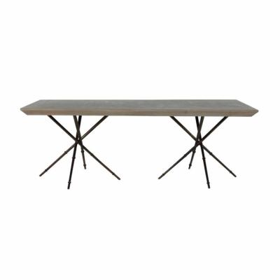 China Adjustable Cross Arrow Pattern Modern Stainless Steel (Height) Stainless Steel Wooden Dining Table for sale