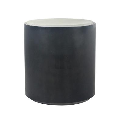 China COFFEE TABLE BLACK CEMENT CLADDED METAL TOP AROUND COFFEE TABLE for sale