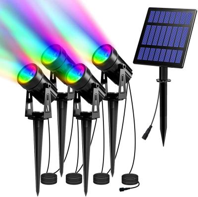 China Eco-friendly 4pack IP65 Waterproof Garden Sunspot Lights Outdoor Solar Landscape Spotlights for sale