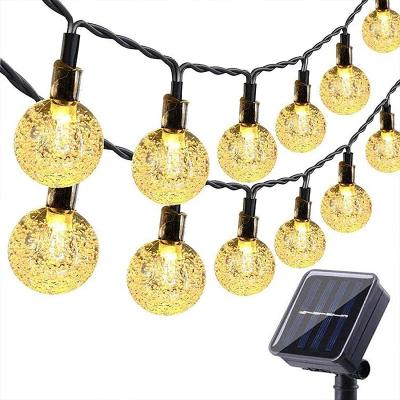 China ABS+PC Customized 50LED Outdoor Waterproof Solar String Globe Solar Light Crystal Christmas Light for sale