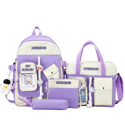 China Cute Anti-theft Cartoon Youth Schoolbag 1-6 Grade School Student Travel Student Schoolbag Set for sale