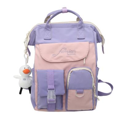 China Beautiful large capacity anti-theft high quality nylon backpack school girls fashion design young girls schoolbag for sale