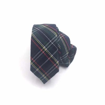 China Casual Fashion Cotton Plaid Tie Fashion Men European And American Style 6cm Narrow Tie for sale