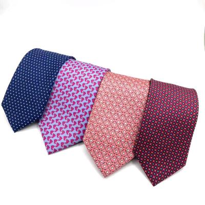 China Custom Made High Quality Custom Italian Silk Corbatas Woven Neck Tie Fabric Polyester Silk Ties Men's Tie for sale