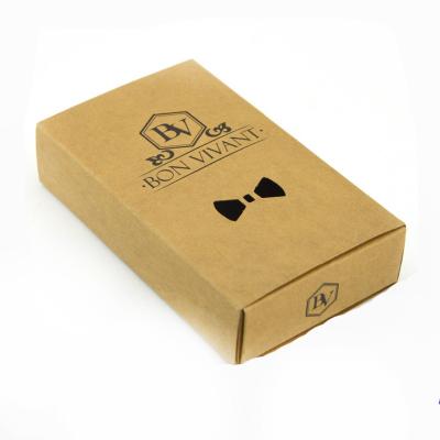 China High Quality Recycled Paper Made Materials Drawer Style Box Bow Tie Tissue Tie Clip Packaging Box for sale