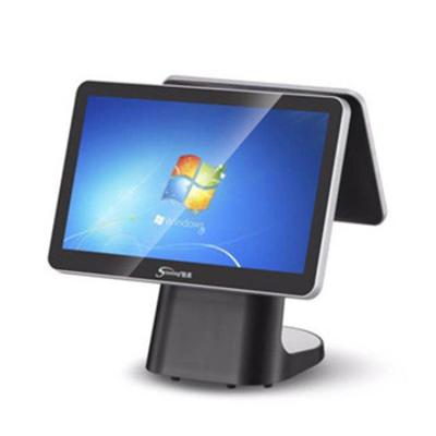 China Good Quality Metal Cashier Computer 15.6 Inch Dual Display POS System Touch Screen Touch Screen Cash Register for sale