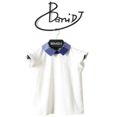 China Children's breathable T-shirt cotton blouse cotton blouse small dot girls' summer new bead casual style soft bemidji for sale