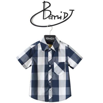 China Bemidji Children's Casual Cotton Shirt Boys Cool Lapel Children's Shirt Summer Short Sleeve New Fashion Short Shirt for sale