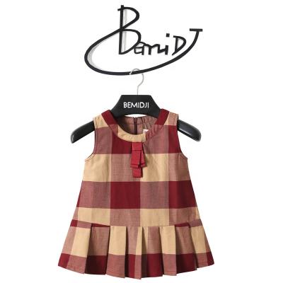 China Breathable new summer sleeveless vest dress is a simple and beautiful girl princess pleated dress made of cotton children's dress for sale