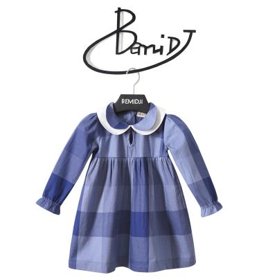 China New breathable middle simple children's dress cotton children's dress Bemidji and small double collar children's girl princess dress for sale