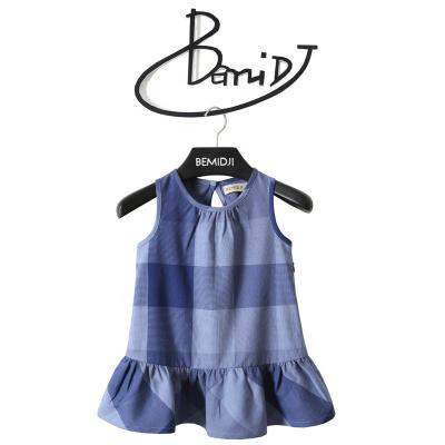 China Summer Fashion Breathable Cute Girl Dress Sleeveless Round Neck With Side Invisible Zipper Child Princess Middle Skirt for sale