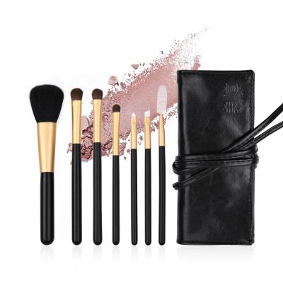 China Eco-friendly Wholesale Professional Black Make Up Brushes Private Label 7pcs Makeup Brush Set for sale