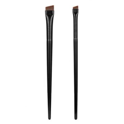 China Fast Shipping Flat Brush 2pcs Tipped Big Small Eyebrow Brush Black Makeup Eyeliner Brush With Soft Bristle for sale