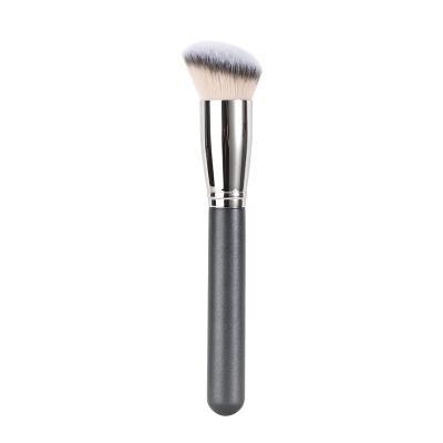 China Fan Brush 2021 Synthetic Fiber Private Label Vegan Facial Base Cosmetic Slanted Top Makeup Brush for sale