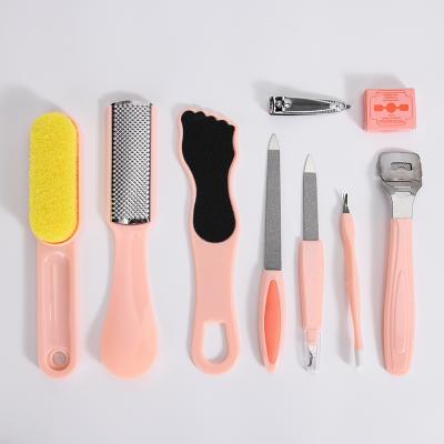 China Long Lasting Multifunctional Professional Manicure 9pcs Light Orange Pedicure Set Nail Care for sale