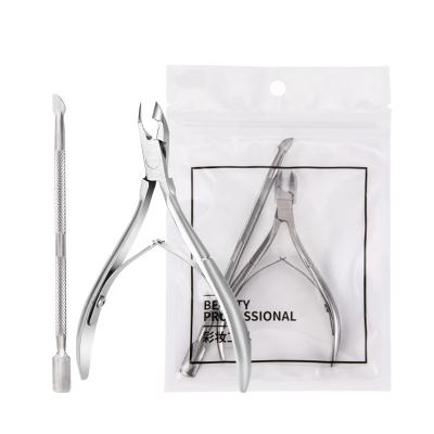 China Durable Hot Fast Shipping Professional Manicure Set Stainless Steel Nail Cuticle Nipper With Pusher for sale