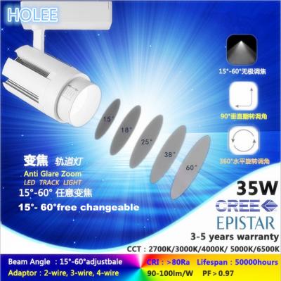 China 4000K free adjust angle 15°/18°/25°/38°/60° 15W-35W led track light for museum spot light for sale