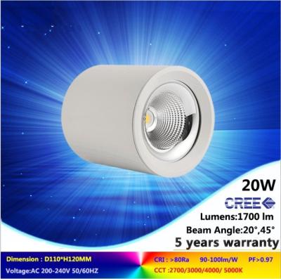 China 5000K 20W CREE COB LED downlight NEW lighting fixture is ceiling mounted warranty 5 years for sale