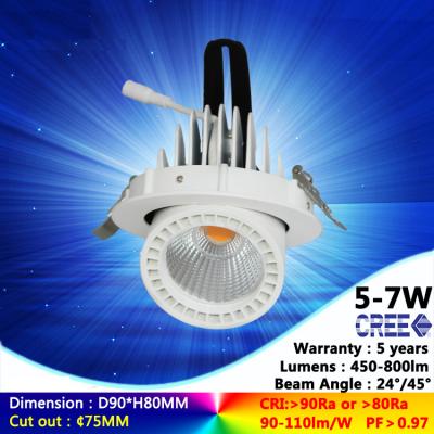 China AC230V 4000K 5W 7W led downlight recessed spotlight in white color with high quality for sale