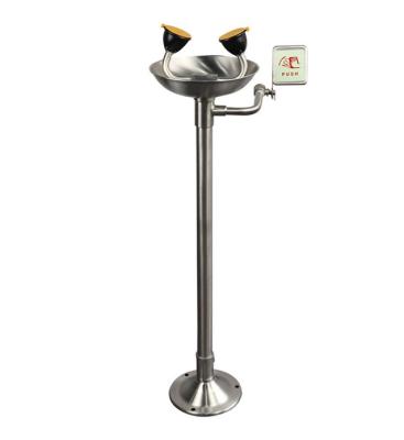 China Industry Floor Mounted Stainless Steel Pedestal Eye Drop Station With Foot Pedal for sale