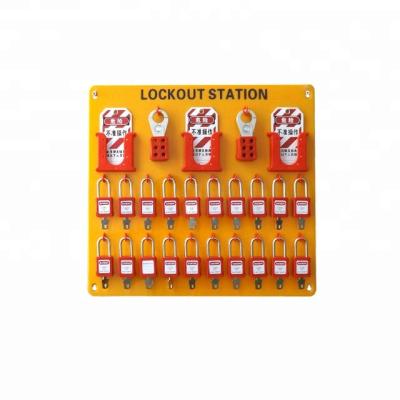 China ABS Resin Safety Lockout Tagout Station; Station@ lock-out with 20 padlocks for sale