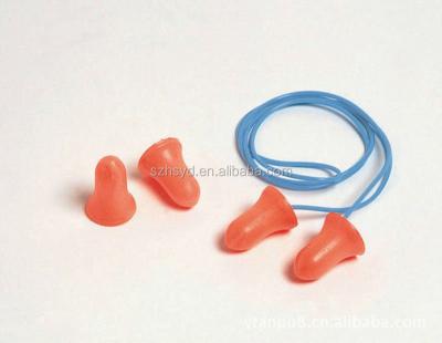 China Safety/Lightweight/Higher NRR Lightweight Disposable Soft/Ergonomic With Nylon Rope PU Foam Bell Shaped Earplugs for sale