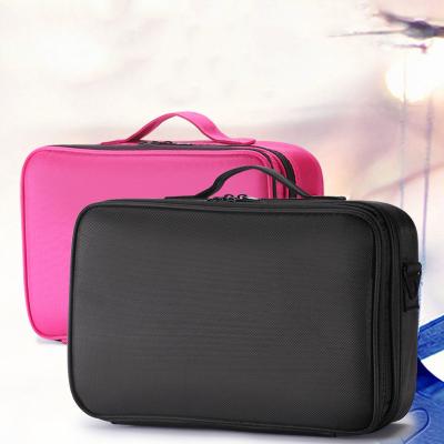 China 2020 Large Capacity 3 Layers Cosmetic Train Case Brush Bag Makeup Organizer Durable Makeup Case For Adult for sale