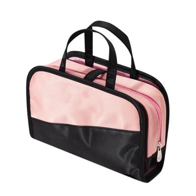 China Fashion Wholesale Multifunctional 2 in 1 Transparent PVC Makeup Bag Hanging Clear Cosmetic Bag for sale