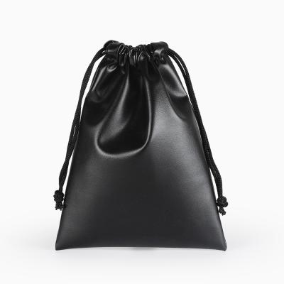 China PU Drawstring Bag Eco-friendly Waterproof Leather Christmas / Wedding Gift Pouch Product Packaging Bags for sale